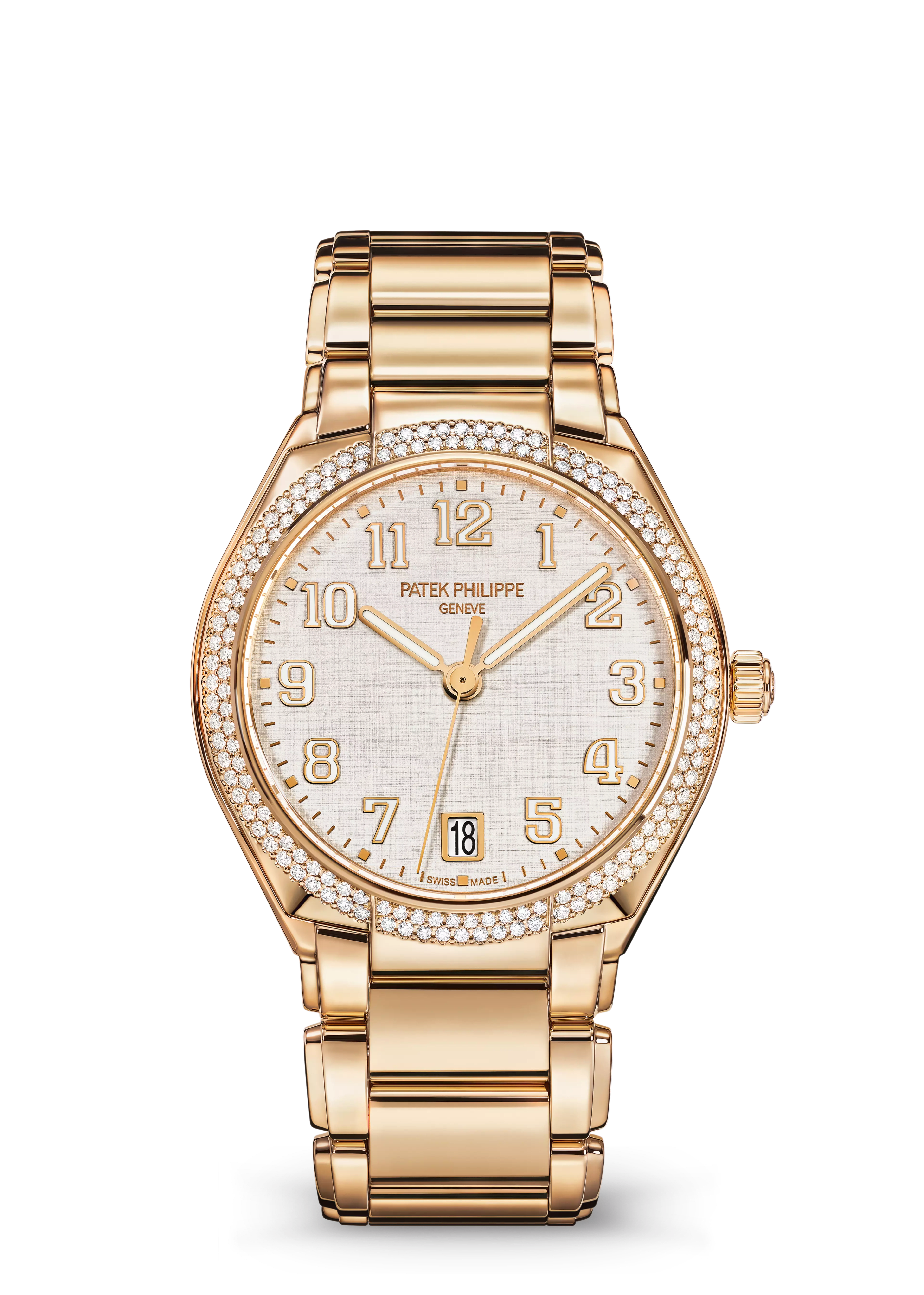 ساعة Patek Philippe Twenty~4 Automatic نسائية مرصّعة بالألماس 36 مم
